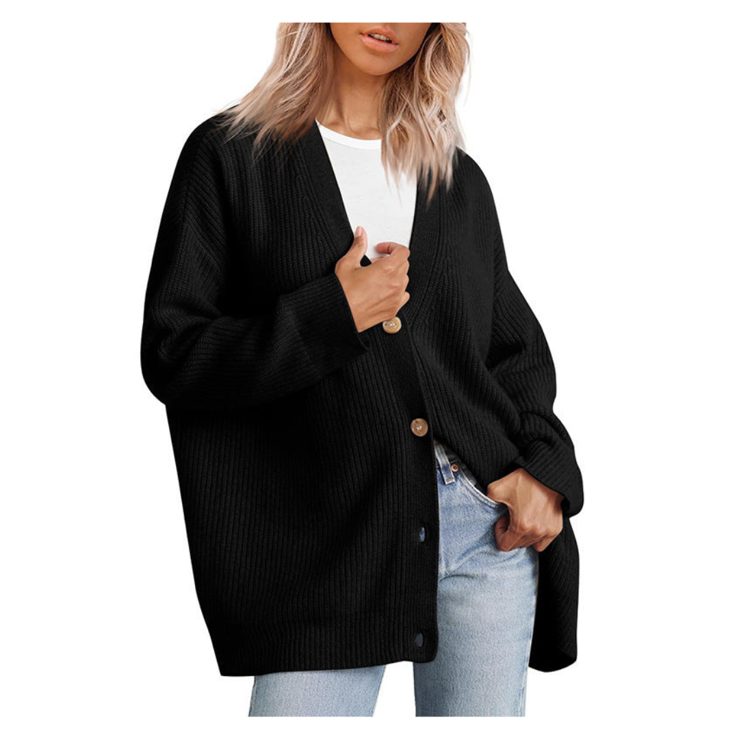 GR | Chic Oversized Cardigan with Buttons for Women