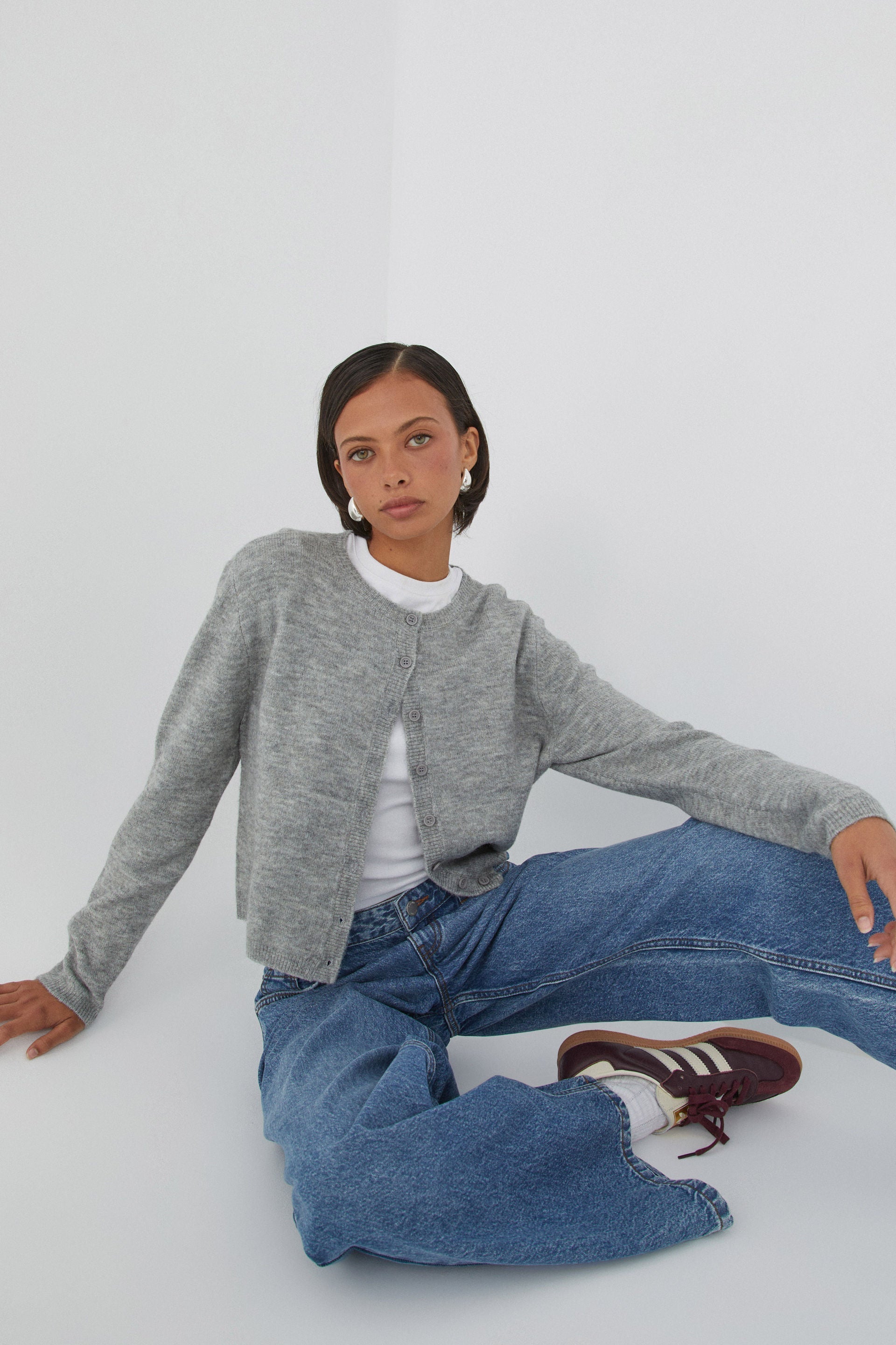 GR | Colorful solid-color women's cardigan