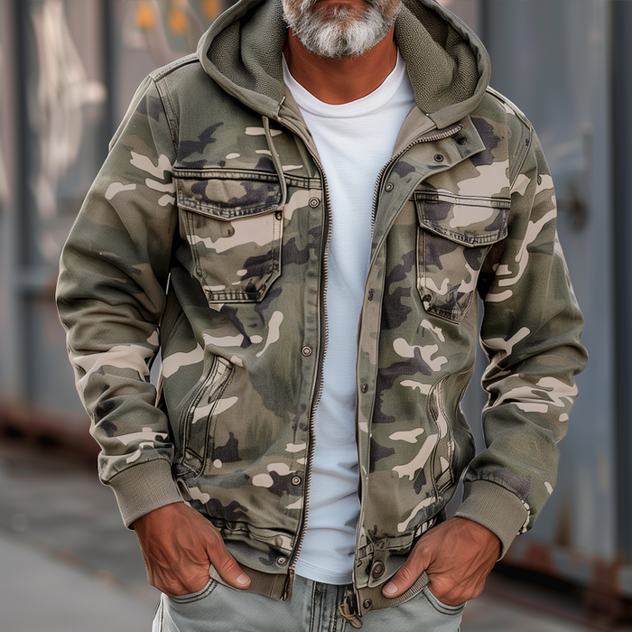 GR | Jacket with camouflage print