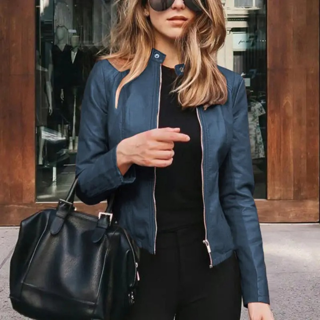 GR - women's leather motorcycle jacket