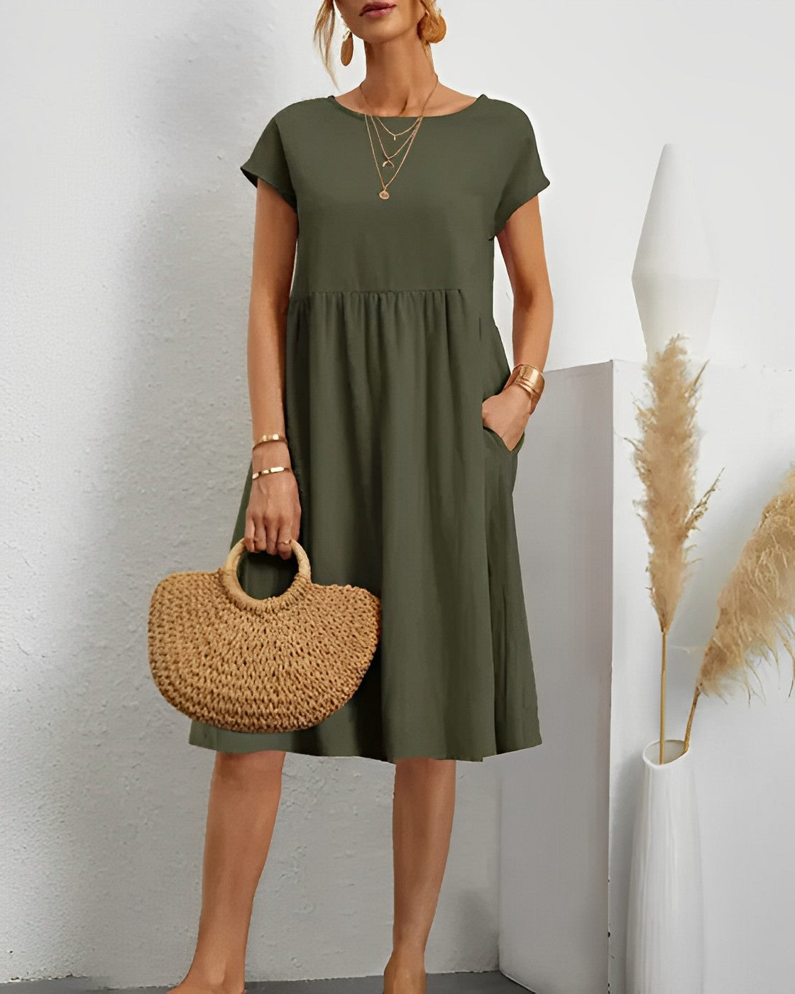 GR | Midi-Kleid mit Seitentaschen
