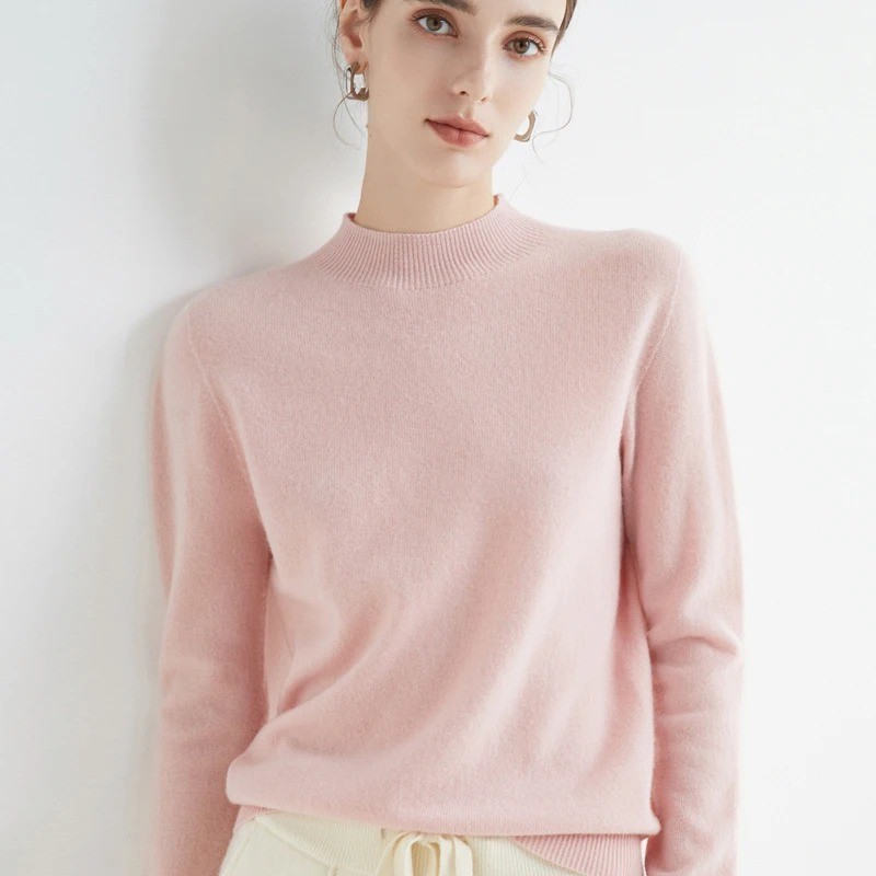 GR | Women's Cashmere Round Neck Sweater - Soft and Lightweight Knit Sweater