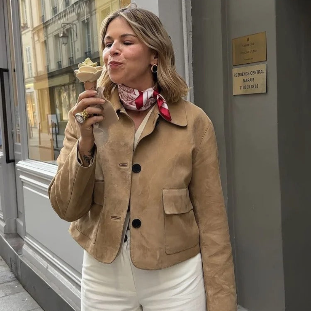 GR | Beige leather jacket