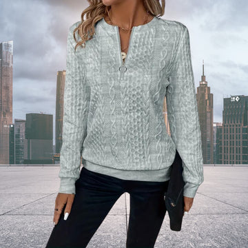 GR | Strickpullover mit halbem Reißverschluss Damen