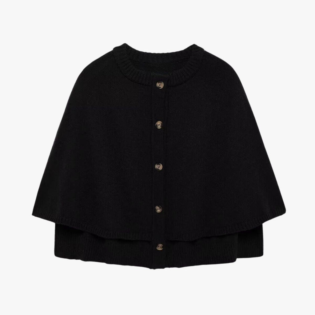 GR | Strick Cape Mit Knöpfen Und Gestuftem Saum
