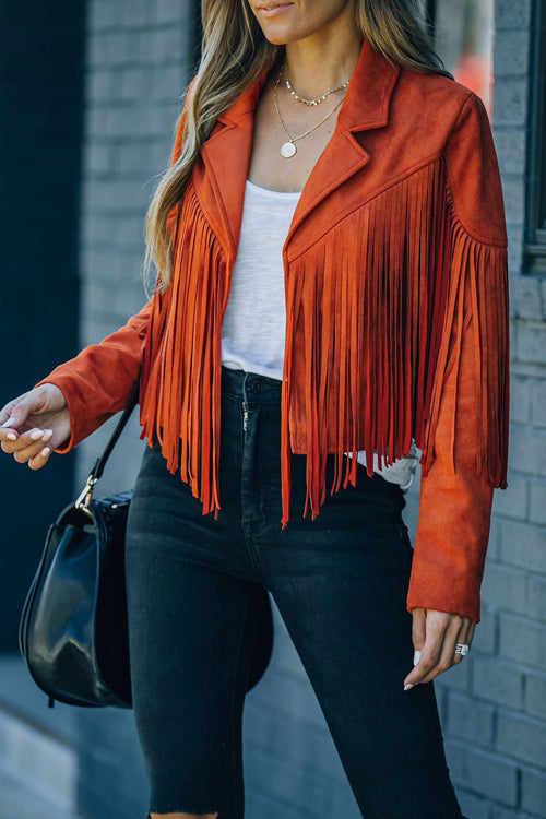 GR | At Your Best Fringe Edge Faux Suede Shacket
