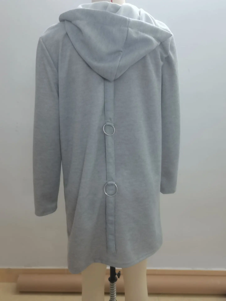 GR | Long Cardigans for Women Elegant Cardigan with Hood and Buttons
