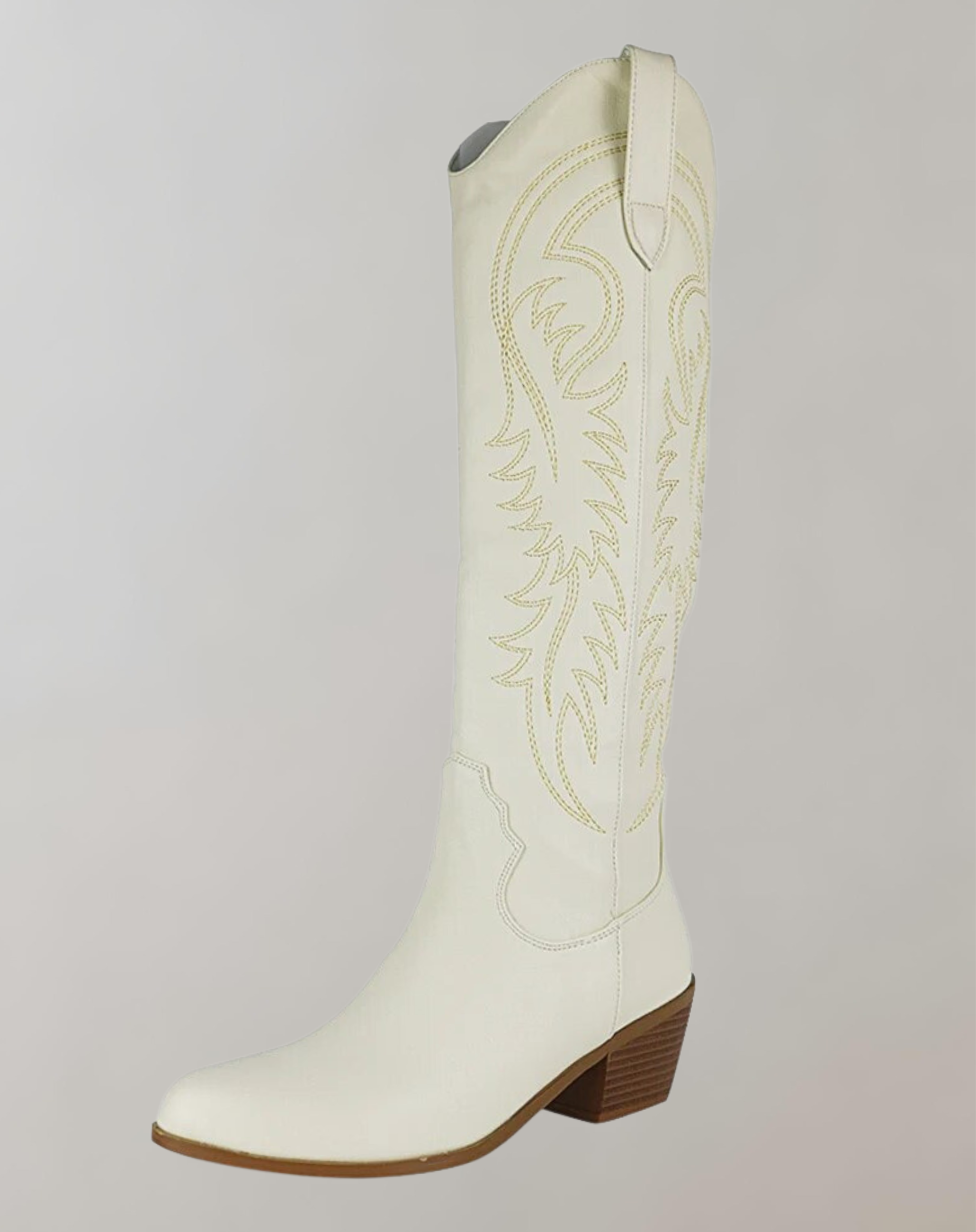 GR | Embroidered knee-high western boots