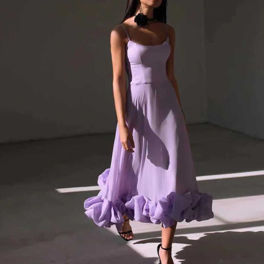 GR | Volant-Bustier-Midikleid