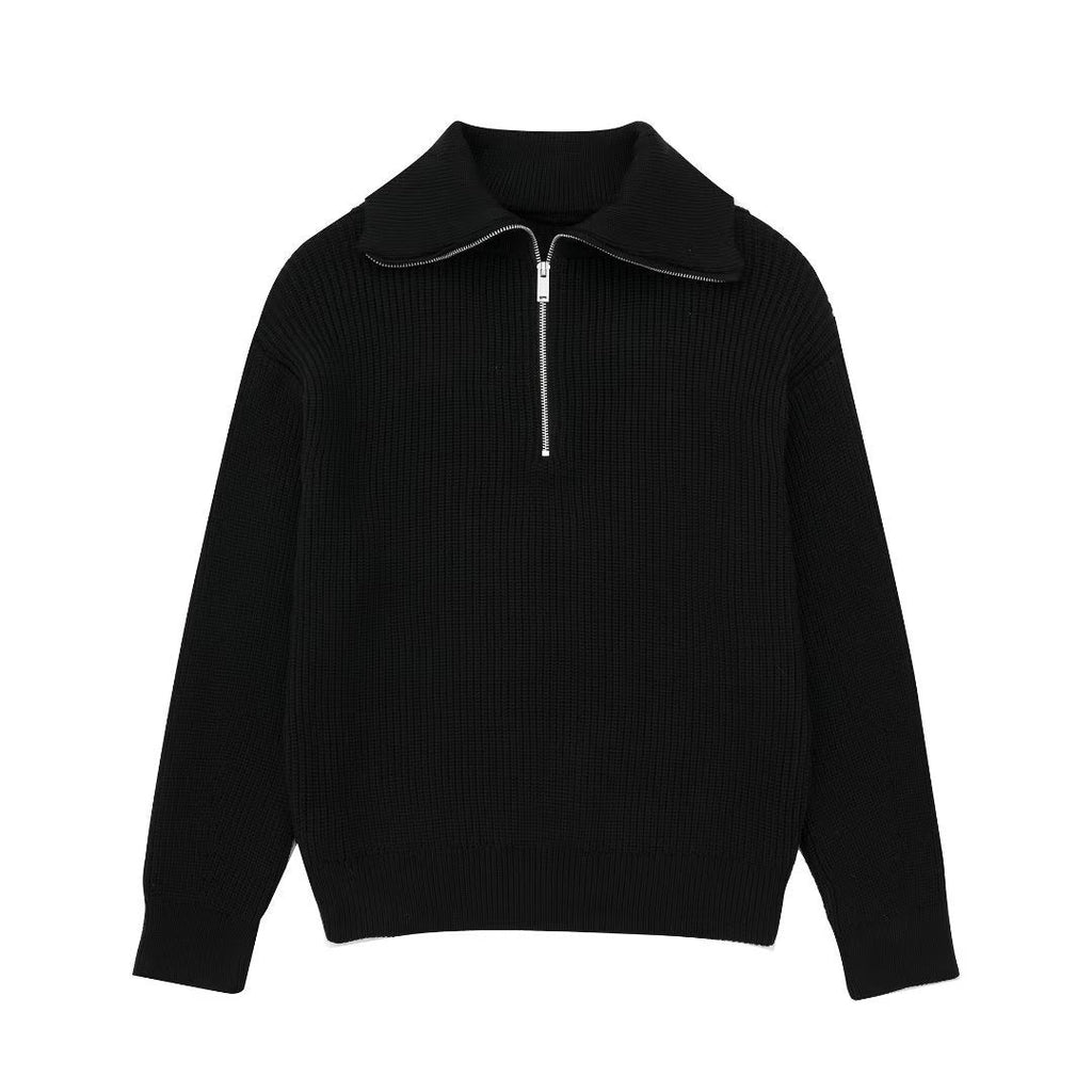 GR | All Match Wool Sweater with Open Collar