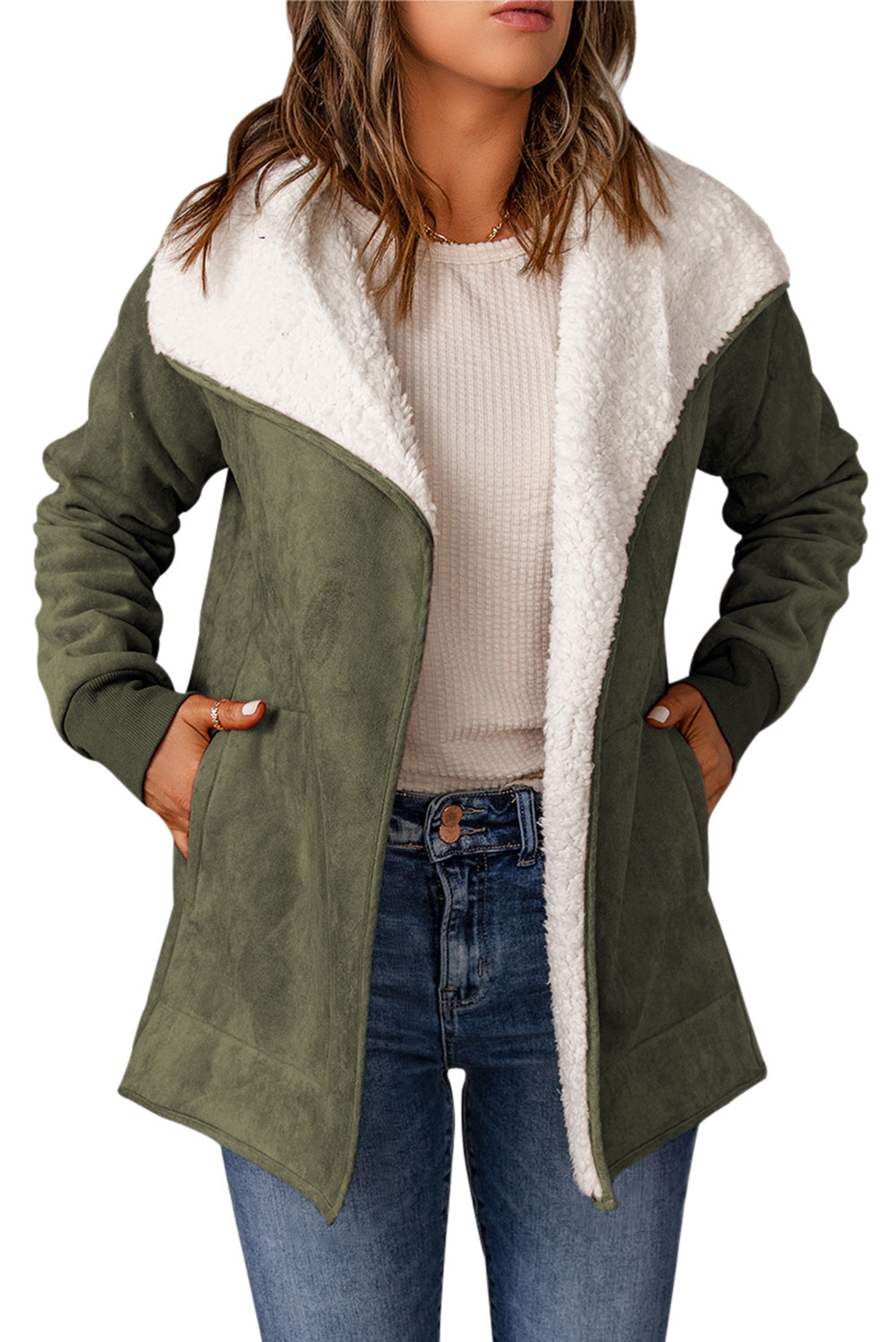 GR | with open front and fleece lining For women