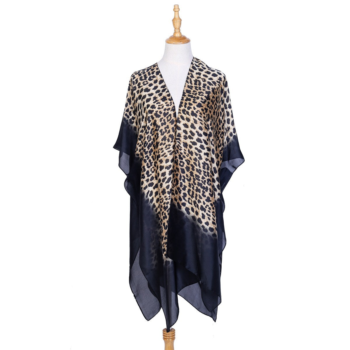 Women's beach throw with stylish leopard print and lightweight, breathable fabric, size S