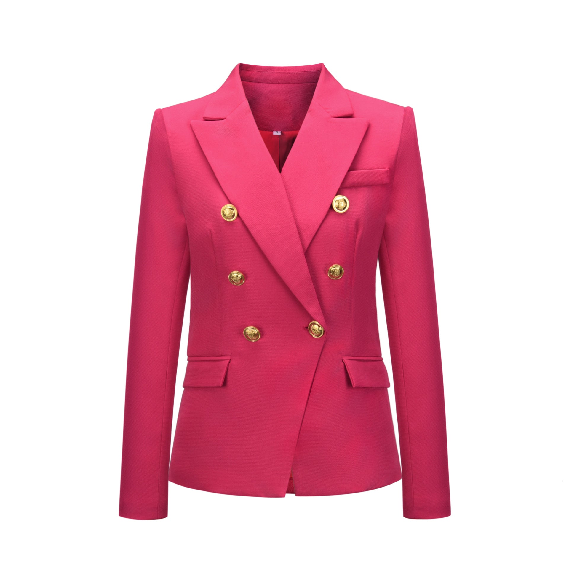 Women's blazer in a double-button design with gold accents, size GR