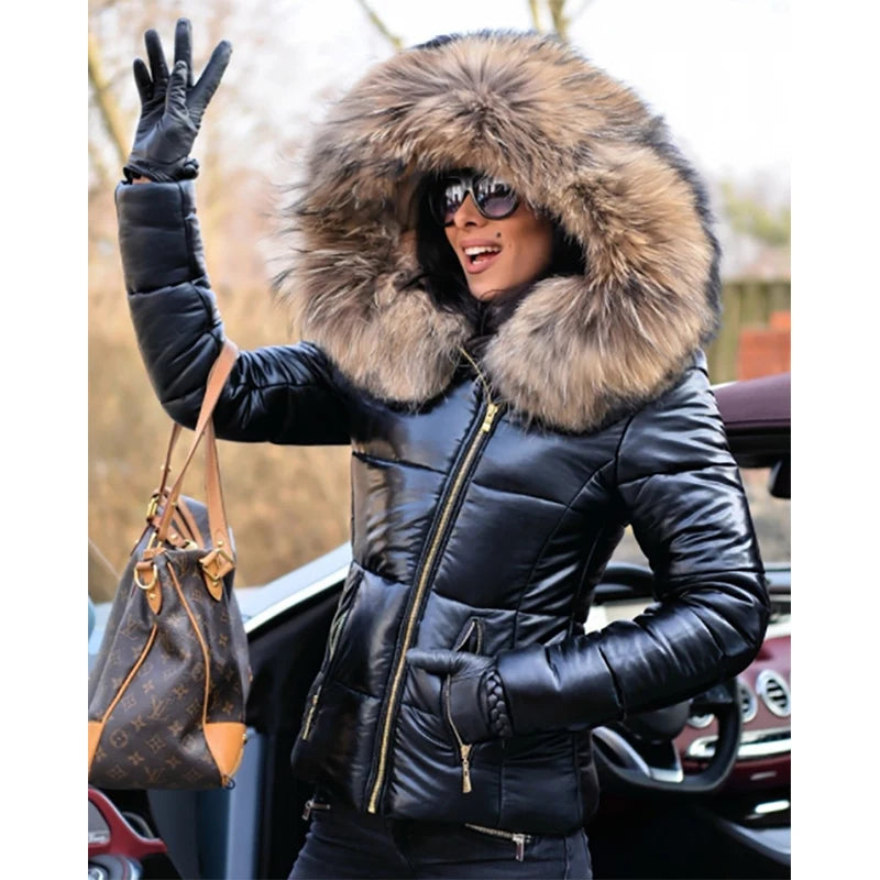 GR - Paris - Stylish jacket with faux fur lining, hood and collar