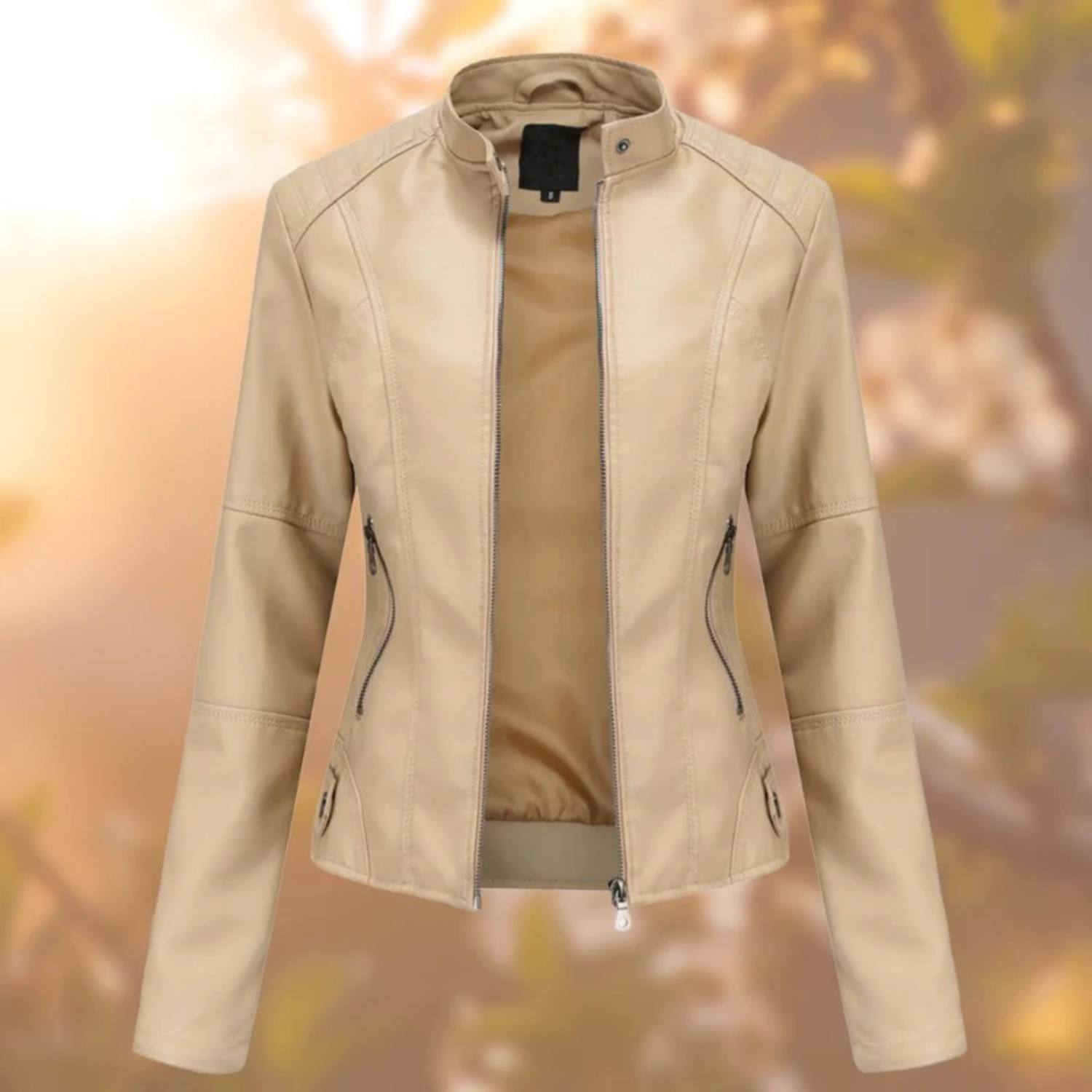 GR | Comfortable leather jacket with full sleeves