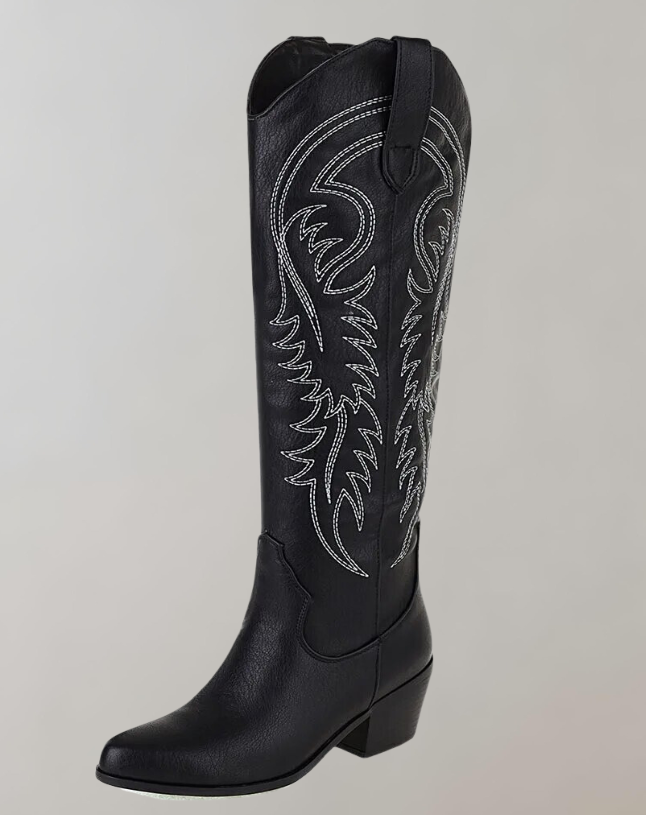 GR | Embroidered knee-high western boots