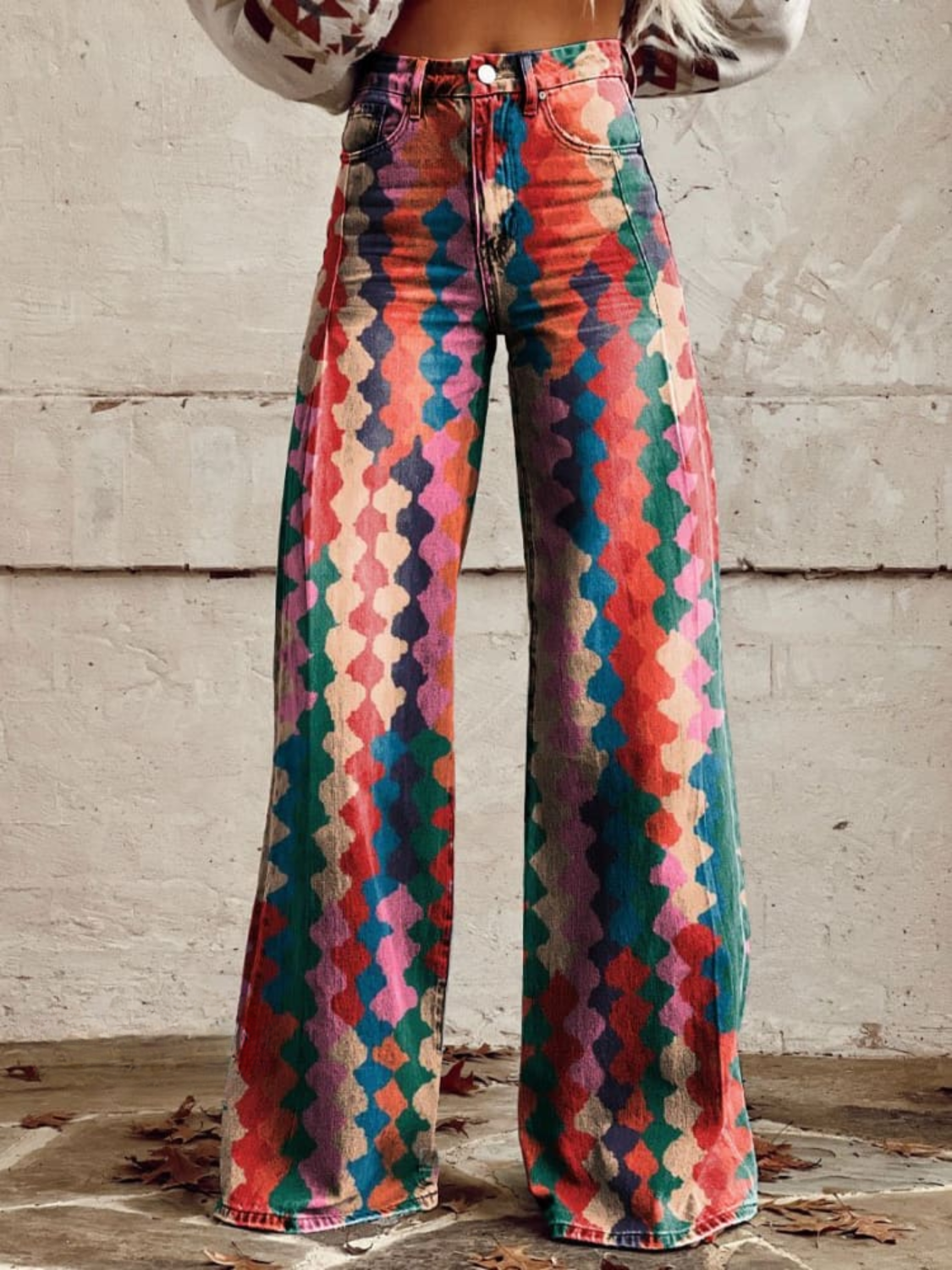 GR | Bequeme Vintage-Hose Mit Weitem Bein