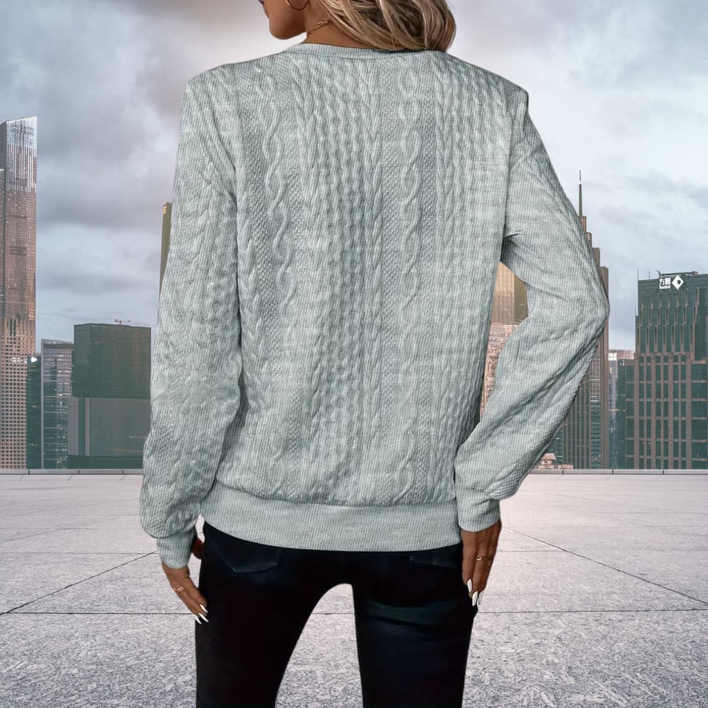 GR | Strickpullover mit halbem Reißverschluss Damen