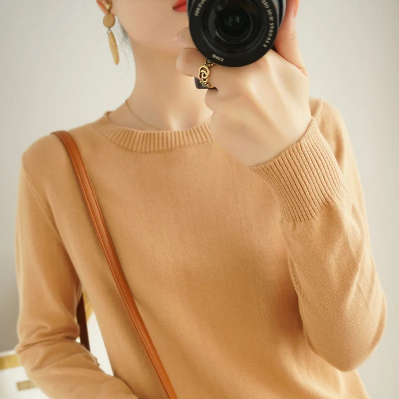 GR | Cashmere Pullover Damen Klassischer Rundhals, Weich & Atmungsaktiv
