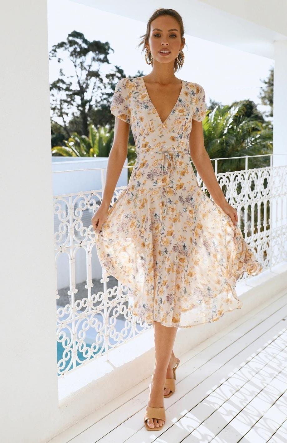 GR | Kleid in Midi Länge, Ideal Für Frühling Und Den Täglichen Gebrauch