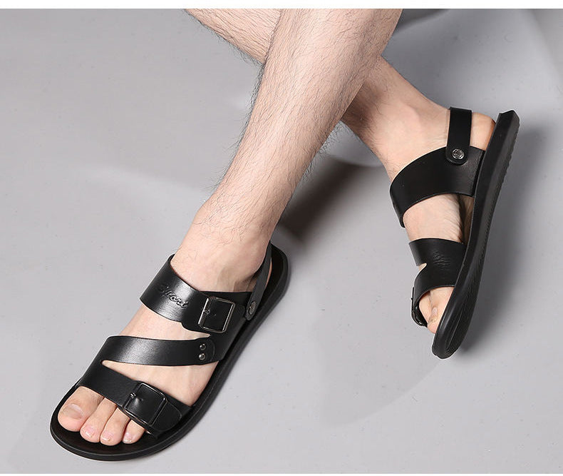 GR | Split leather sandals with buckle
