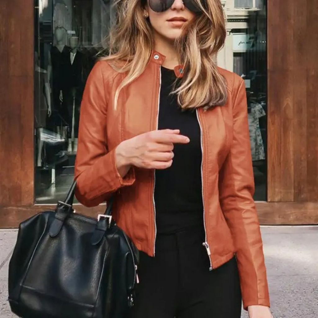 GR - women's leather motorcycle jacket