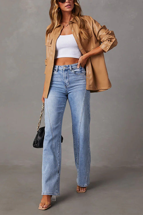 GR | Rosiedress Timeless Distressed Straight Leg Splice Jeans