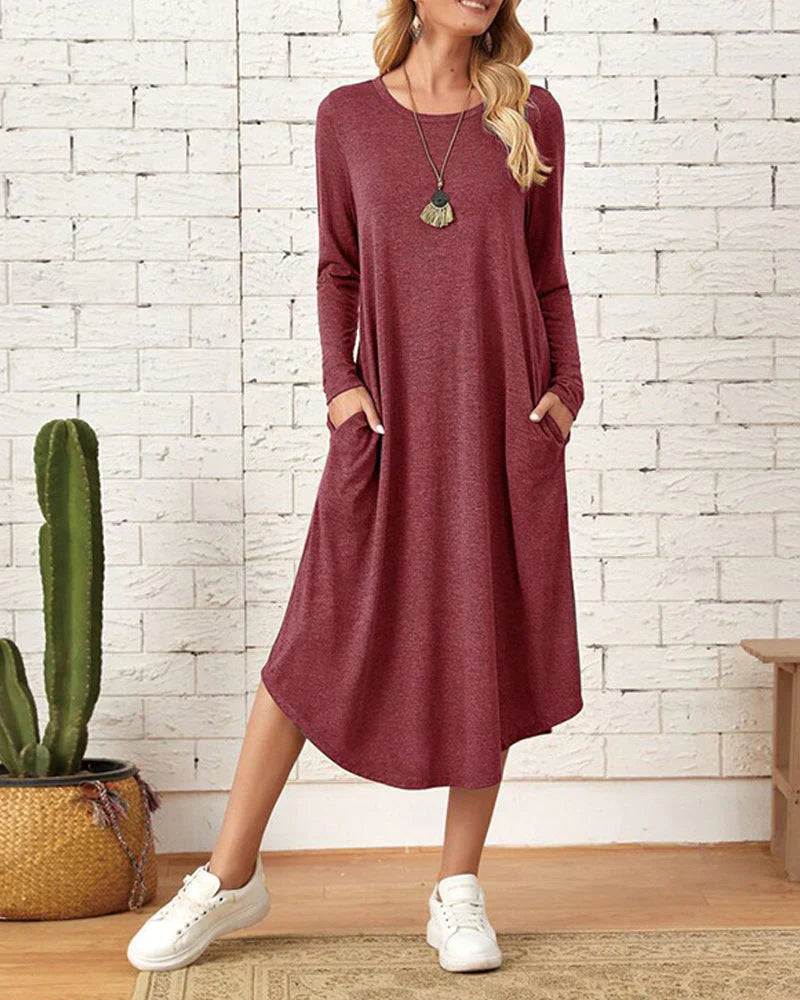 GR - Langärmeliges lockeres Kleid