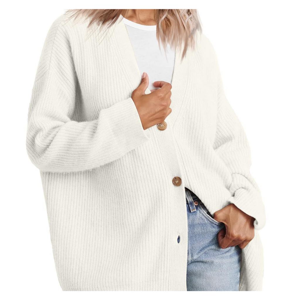 GR | Chic Oversized Cardigan with Buttons for Women
