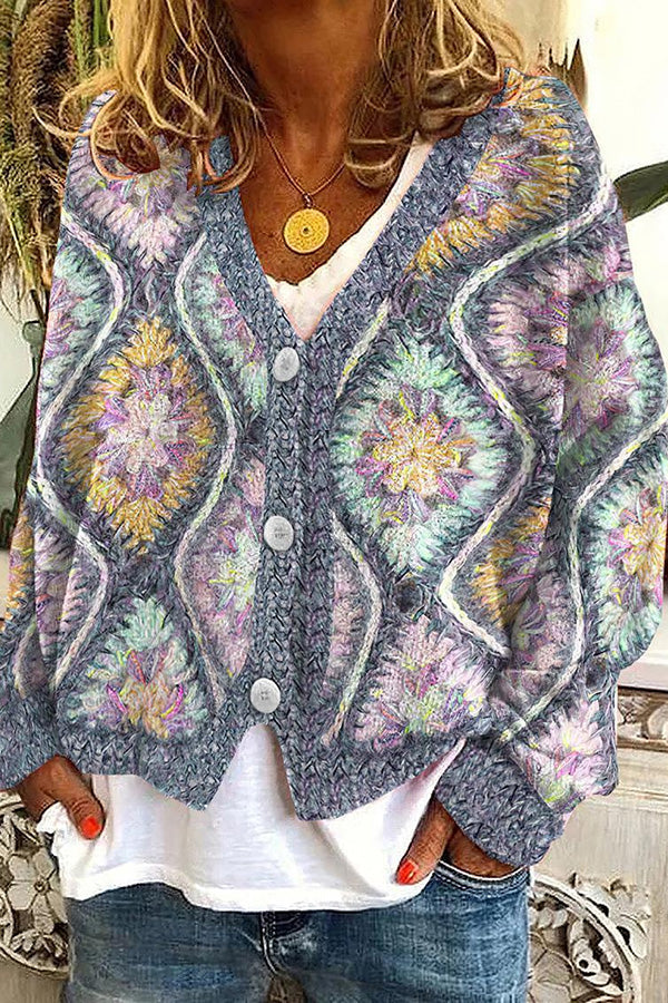 GR | Printed boho vest in vintage style 