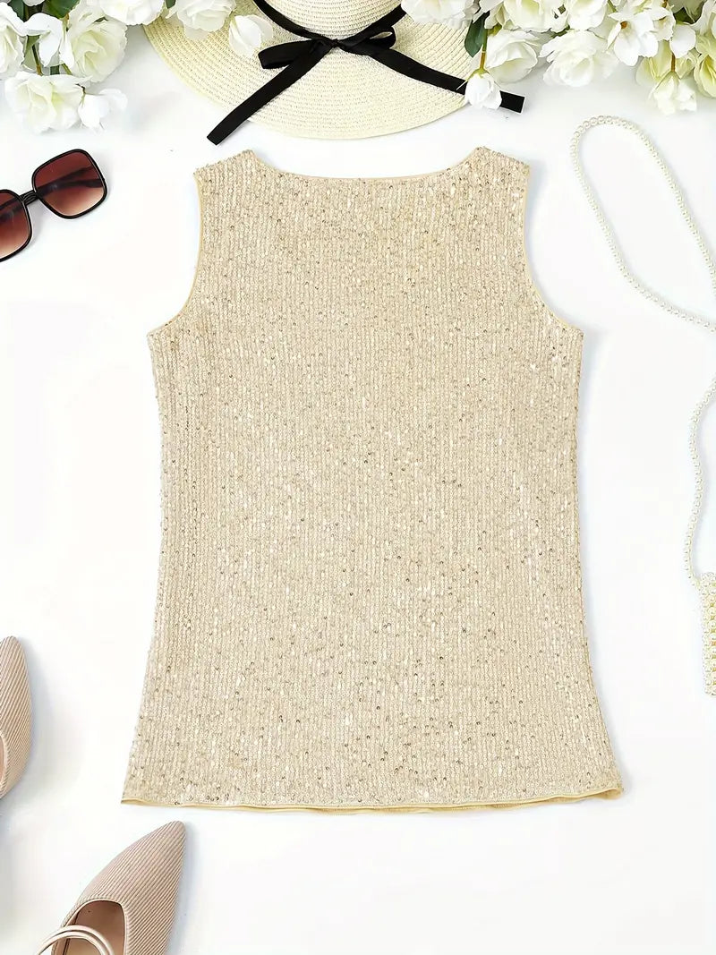 GR | Elegant sleeveless top with sequins