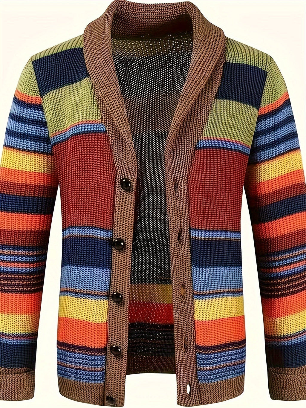GR | Strickstrickjacke mit bunten Streifen