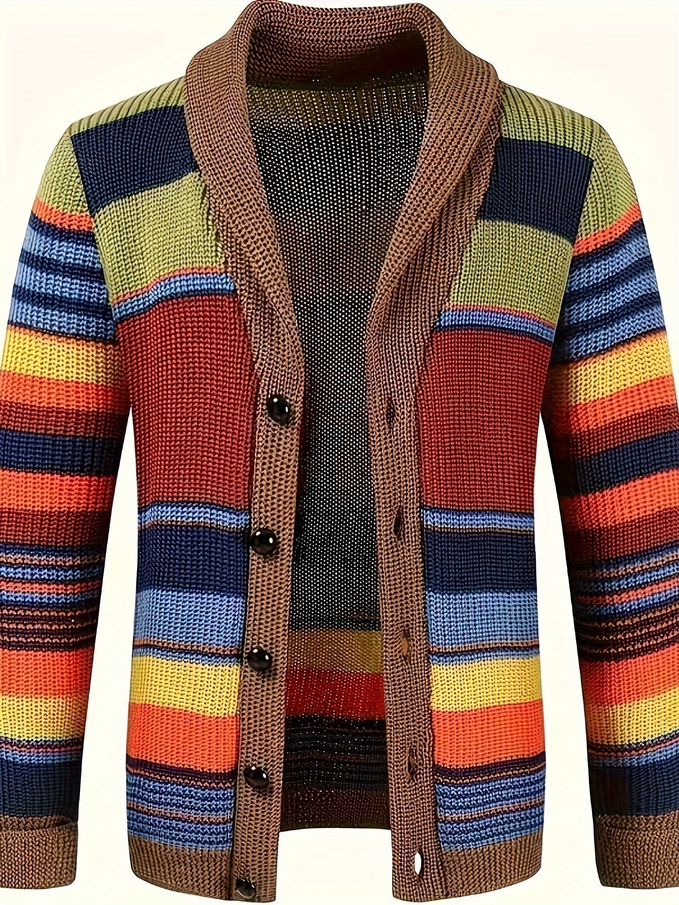 GR | Strickstrickjacke mit bunten Streifen