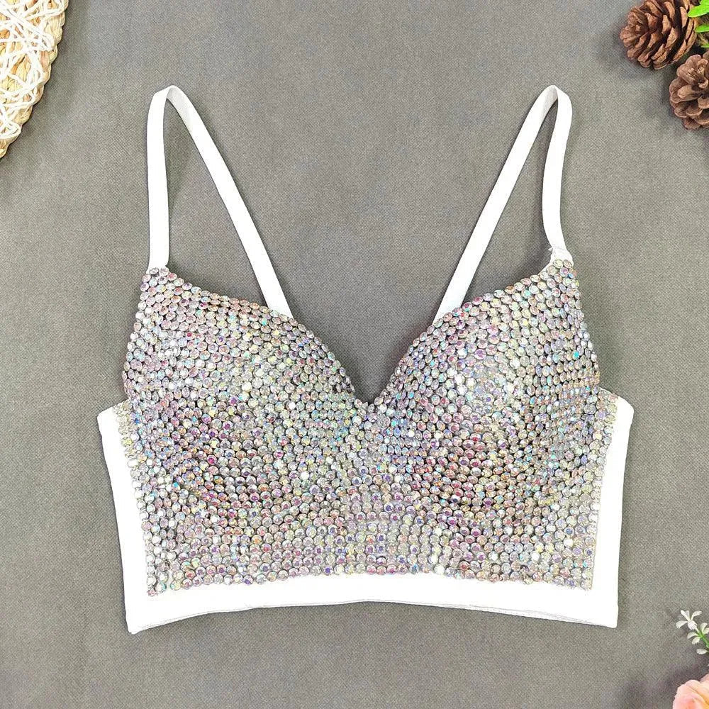 GR | Sexy V-neck bustier-style top with subtle diamonds