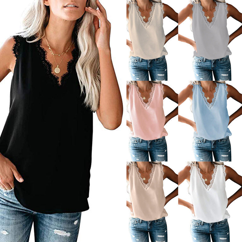 Women's blouse with elegant lace insert, size