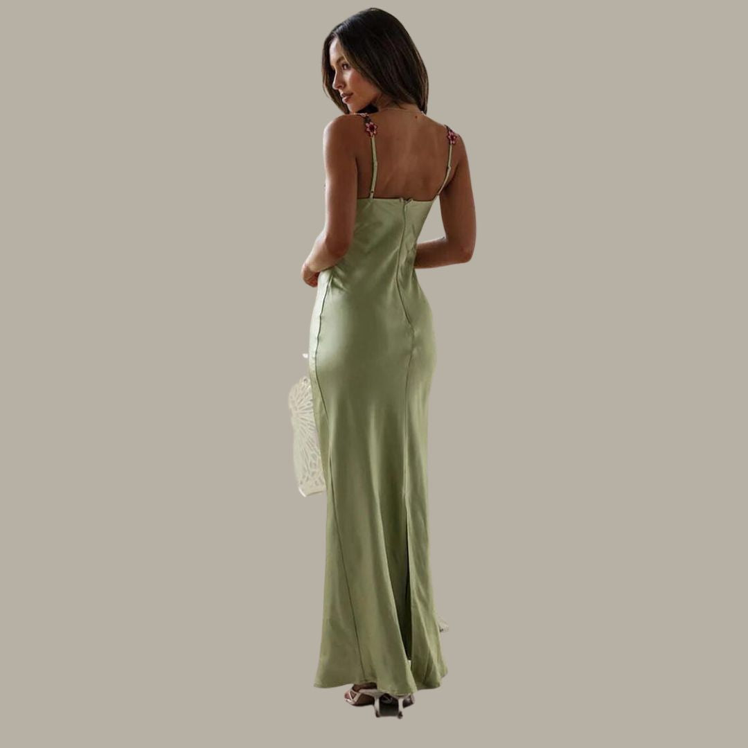 GR | Embroidered satin dress