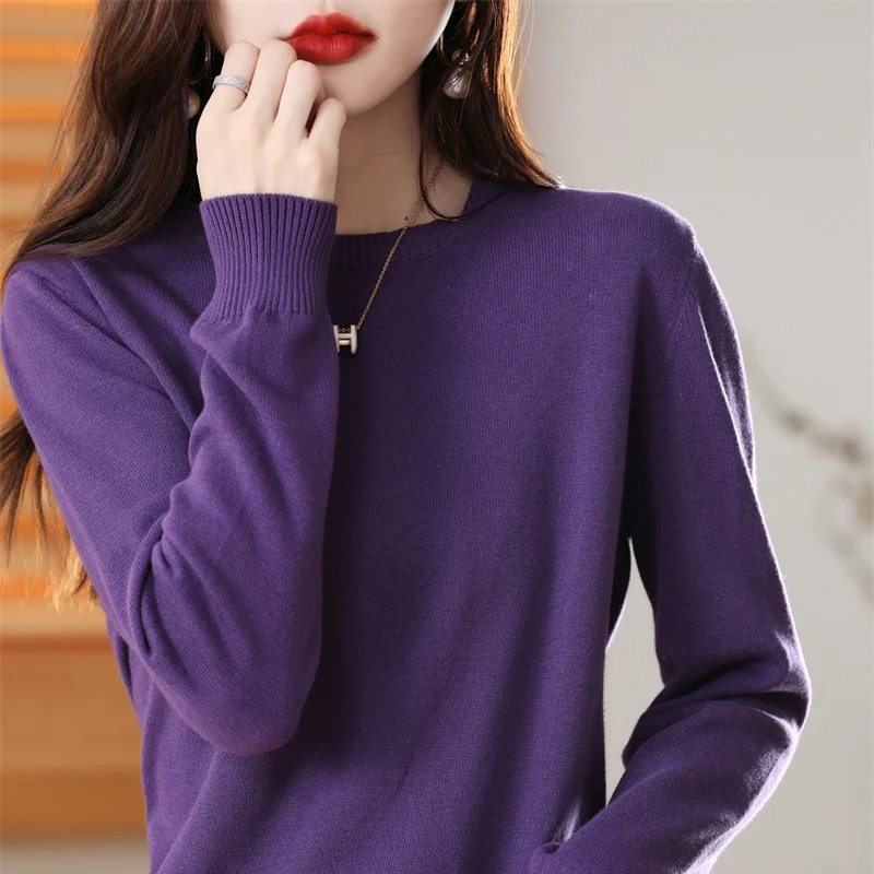 GR | Cashmere Pullover Damen Klassischer Rundhals, Weich & Atmungsaktiv