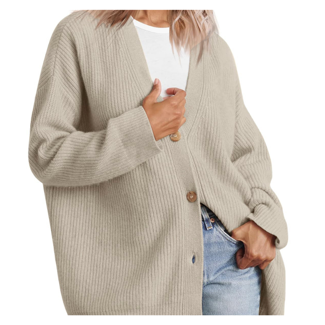 GR | Chic Oversized Cardigan with Buttons for Women