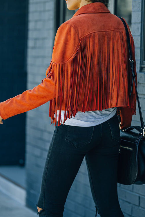 GR | At Your Best Fringe Edge Faux Suede Shacket
