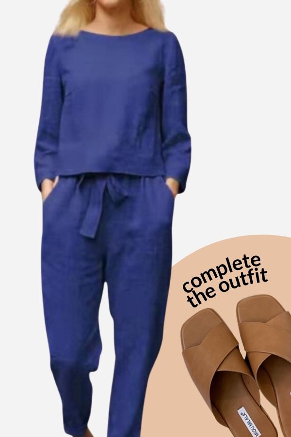 GR SOLID COLOUR LINEN TWO-PIECE SET