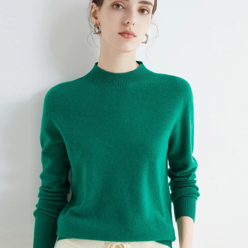 GR | Women's Cashmere Round Neck Sweater - Soft and Lightweight Knit Sweater