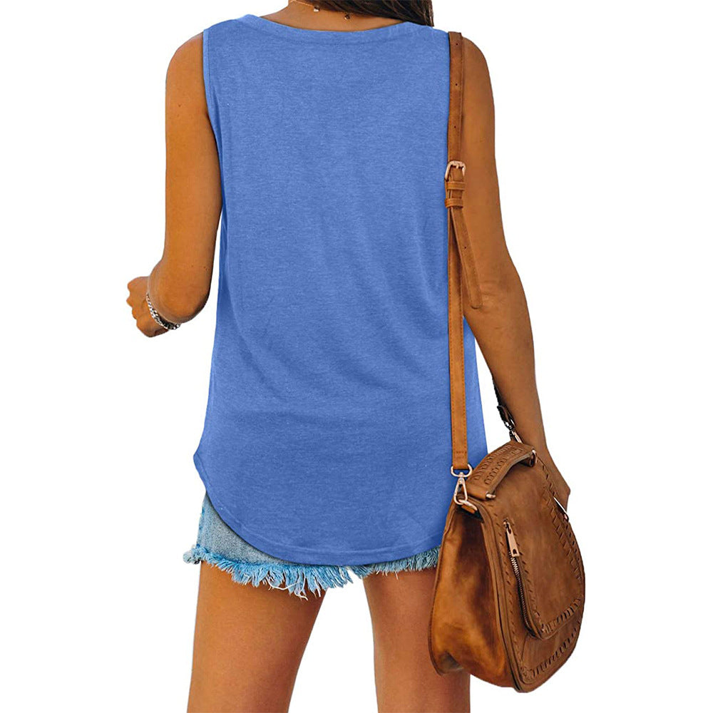 GR | Jersey tank top with V-neck