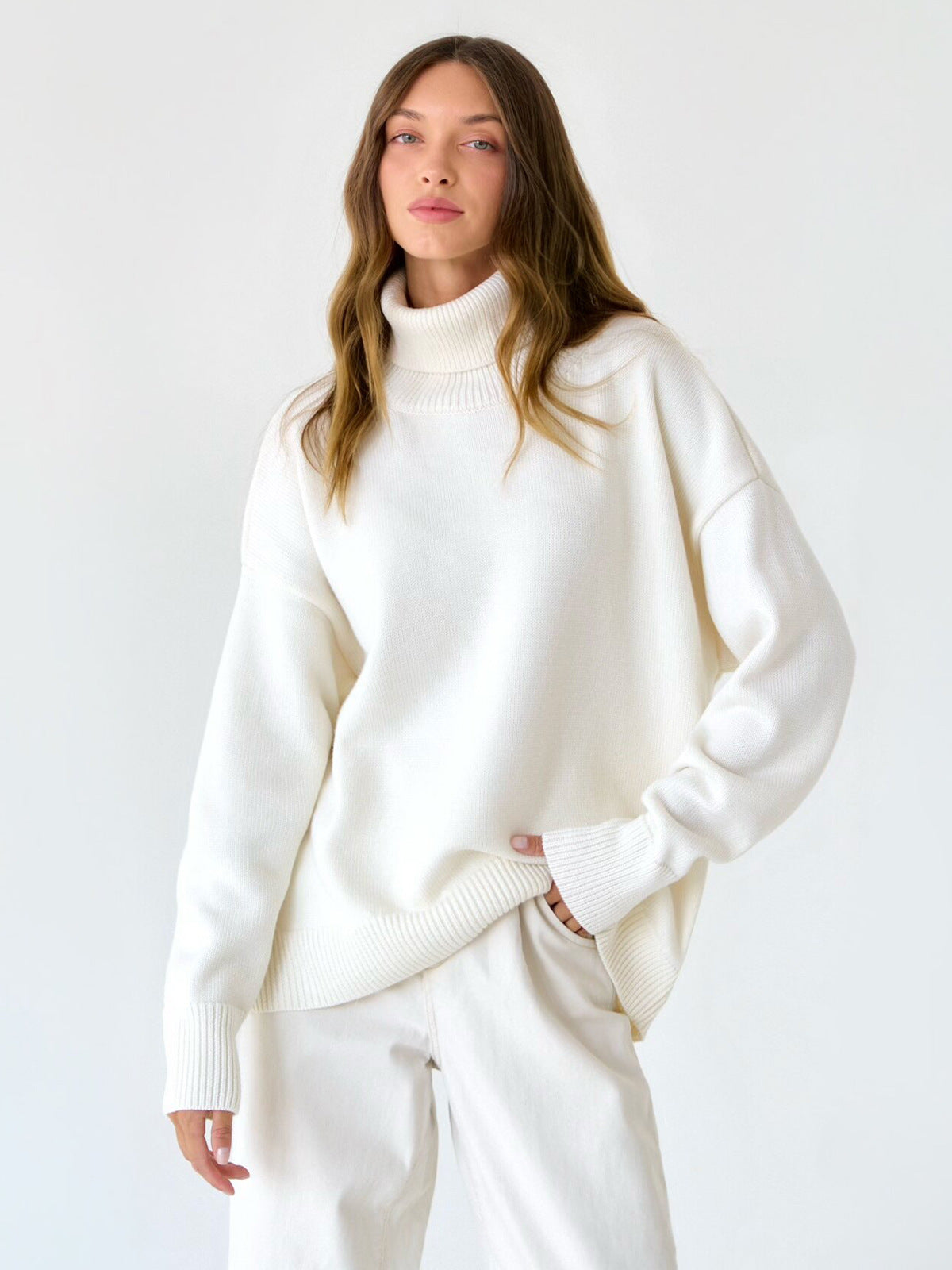 GR | Lieblicher Winter Hoher Kragen Pullover