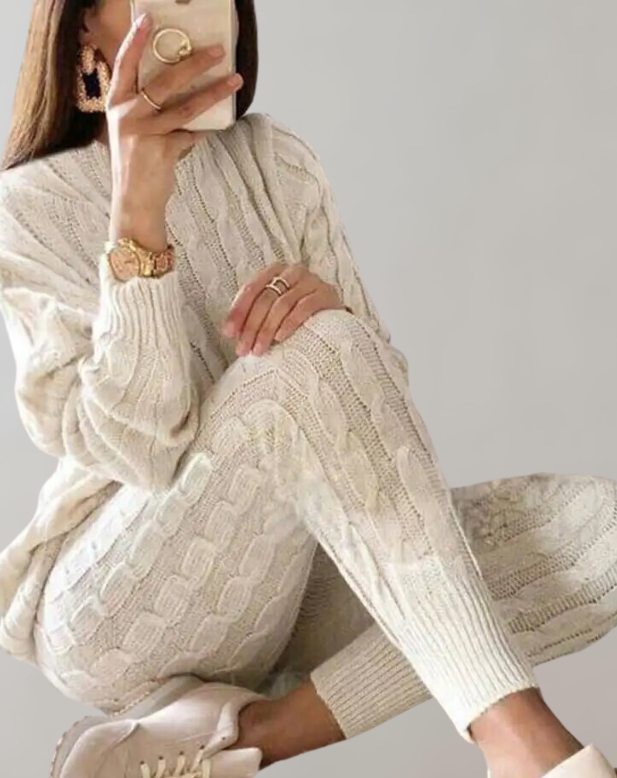 GR - Knitted Shoulder and Trousers Set