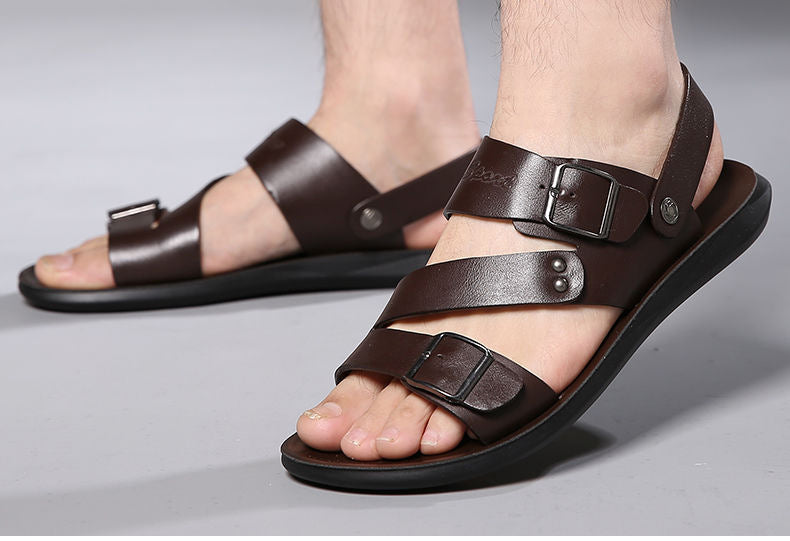 GR | Split leather sandals with buckle