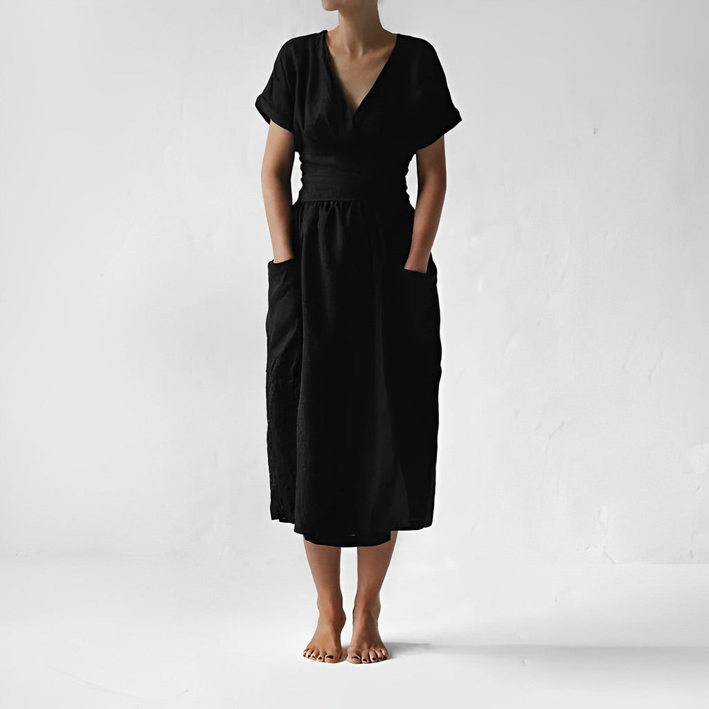 GR - Knit dress with lacing and pockets