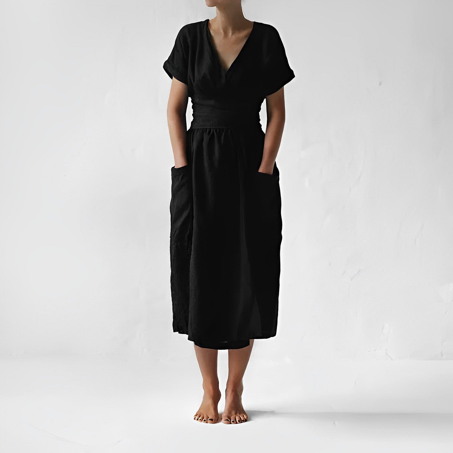 GR - Knit dress with lacing and pockets