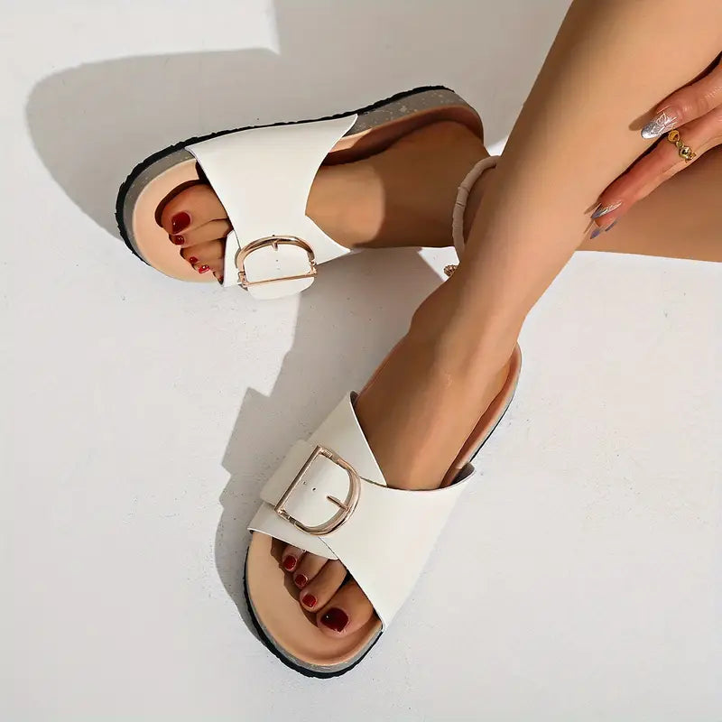 GR | Orthopedic Flat Sandals with Adjustable Buckle Strap