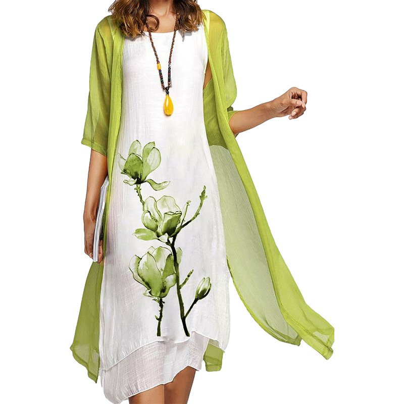 GR | Stilvolles Anzugskleid Mit Blumenmuster