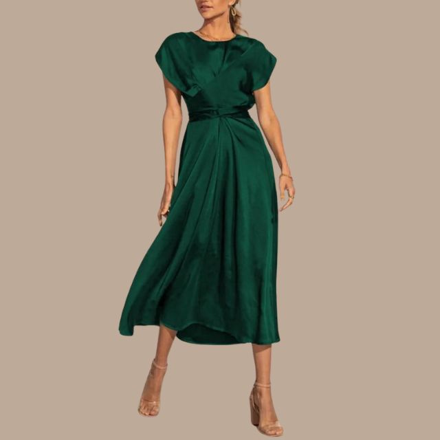 GR | Wickel-Midikleid mit Kappenärmeln